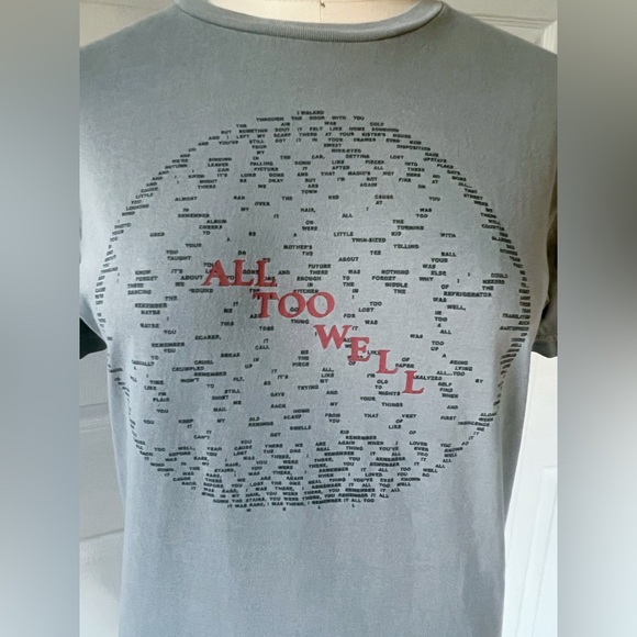 Taylor Swift All Too Well Gray T-Shirt (Official Merchandise) size M - Picture 3 of 6